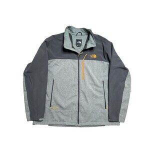 The North Face Soft Shell Jacket Mens Small Gray Two Tone Fleece Lined Full Zip